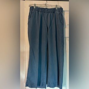 Loft chambray wide leg crop pants